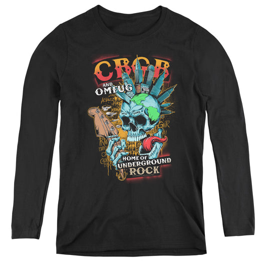 CBGB City Mowhawk Womens Long Sleeve Shirt Black