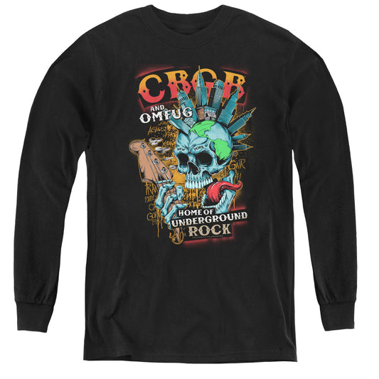 CBGB City Mowhawk Long Sleeve Kids Youth T Shirt Black