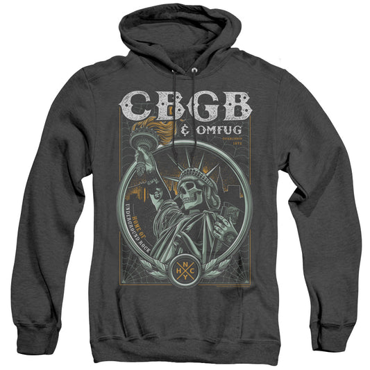 CBGB Liberty Skull Heather Mens Hoodie Black