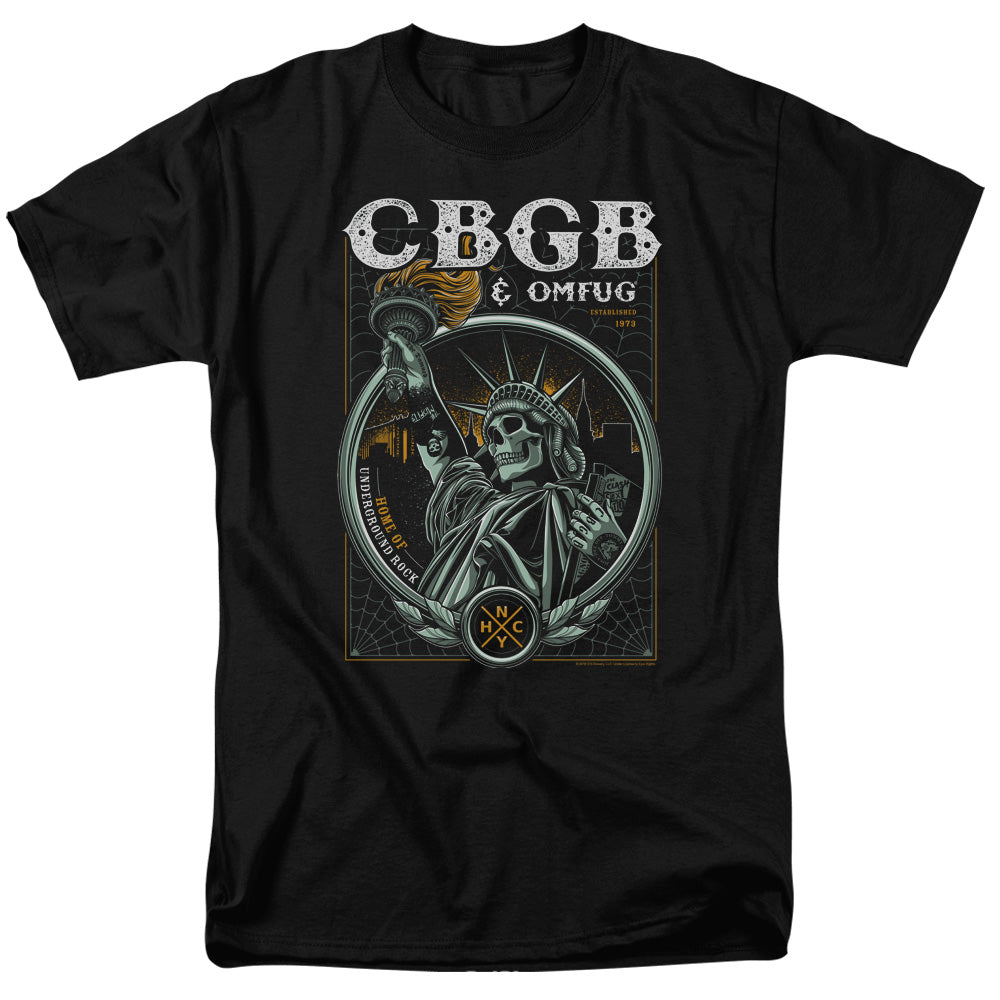 CBGB Liberty Skull Mens T Shirt Black