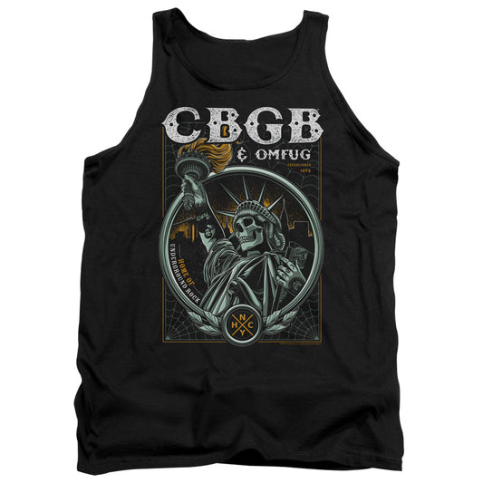 CBGB Liberty Skull Mens Tank Top Shirt Black