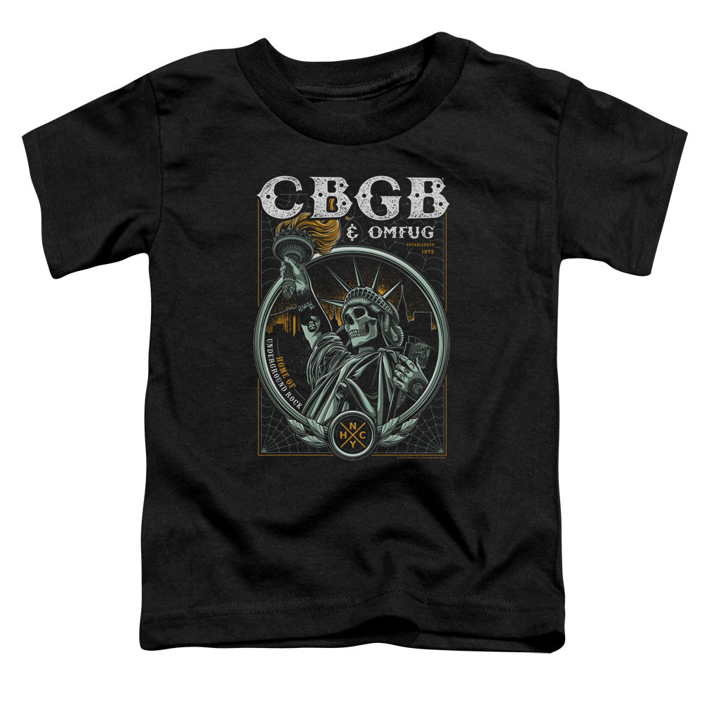 CBGB Liberty Skull Toddler Kids Youth T Shirt Black