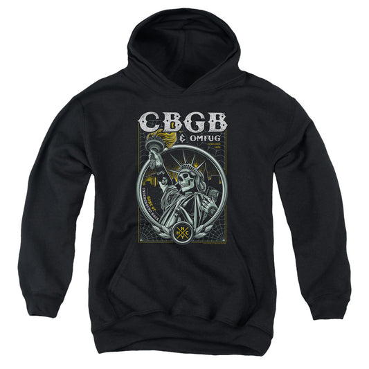 CBGB Liberty Skull Kids Youth Hoodie Black