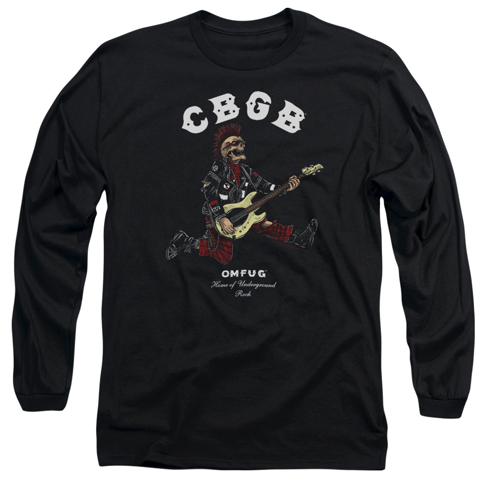 CBGB Skull Jump Mens Long Sleeve Shirt Black