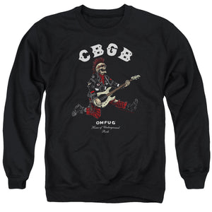 CBGB Skull Jump Mens Crewneck Sweatshirt Black