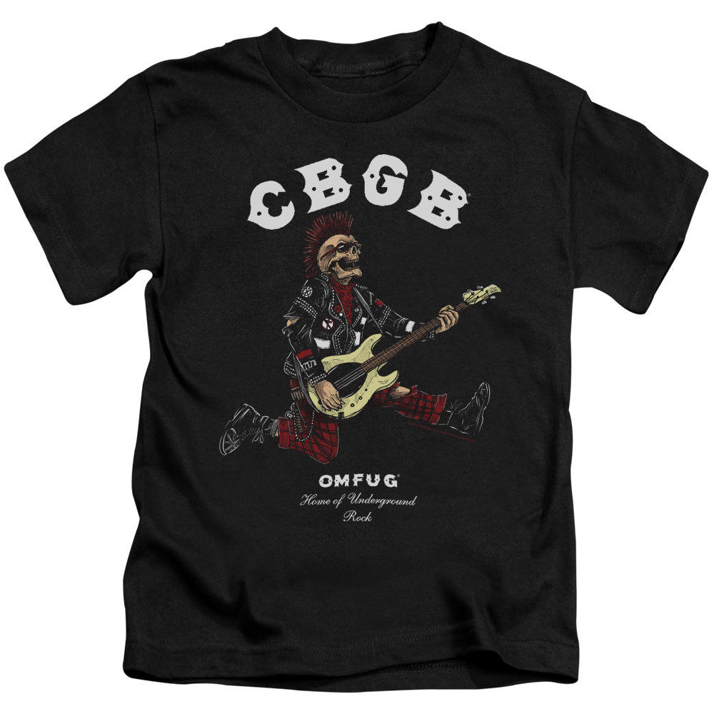 CBGB Skull Jump Juvenile Kids Youth T Shirt Black