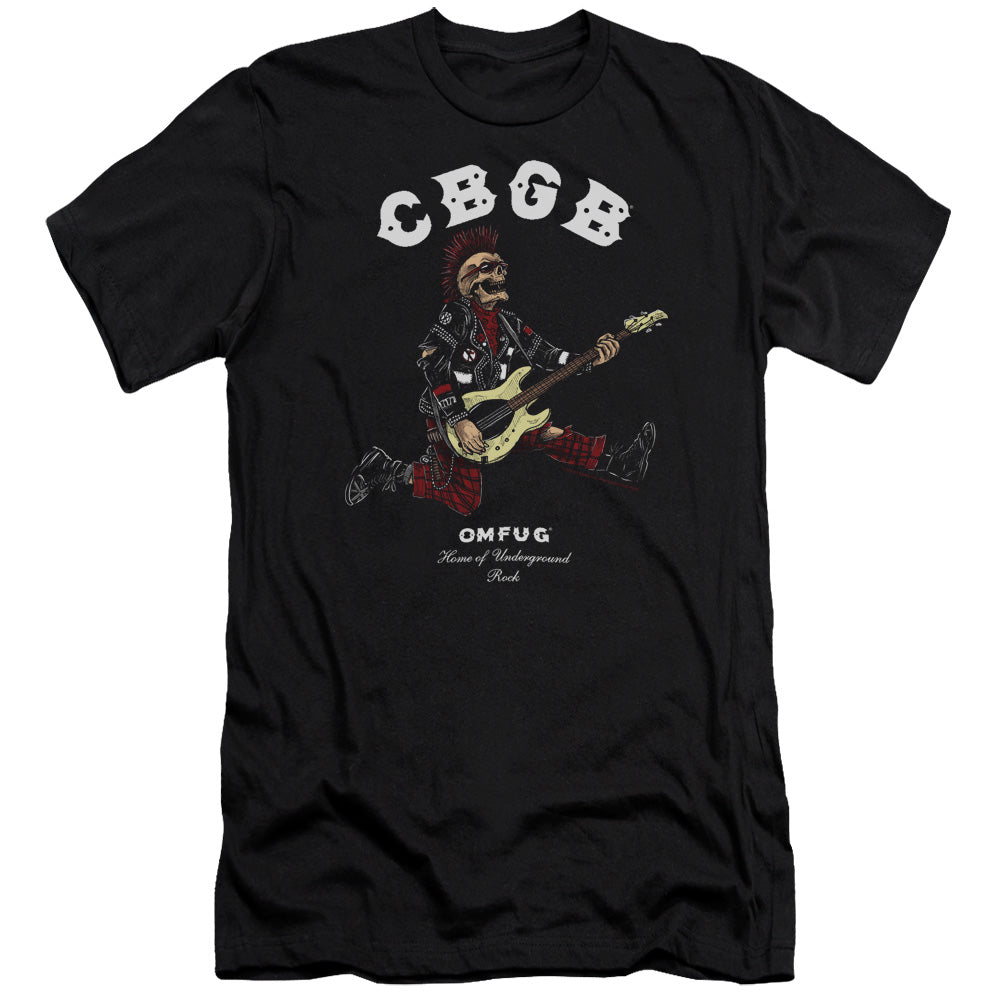 CBGB Skull Jump Premium Bella Canvas Slim Fit Mens T Shirt Black