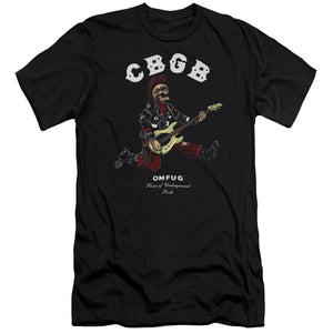 CBGB Skull Jump Slim Fit Mens T Shirt Black