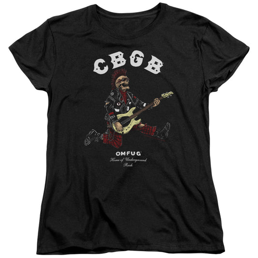 CBGB Skull Jump Womens T Shirt Black