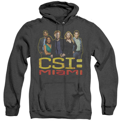 Csi Miami The Cast In Black Mens Heather Hoodie Black Officially Licensed