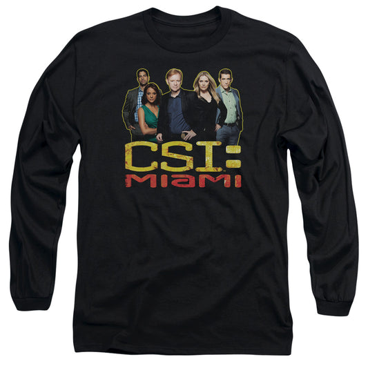 Csi Miami The Cast In Black Mens Long Sleeve Shirt Black Officially Licensed Officially Licensed