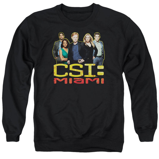 Csi Miami The Cast In Black Mens Crewneck Sweatshirt Black Officially Licensed