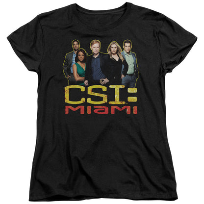 Csi Miami the Cast in Black Womens T Shirt Black Officially Licensed