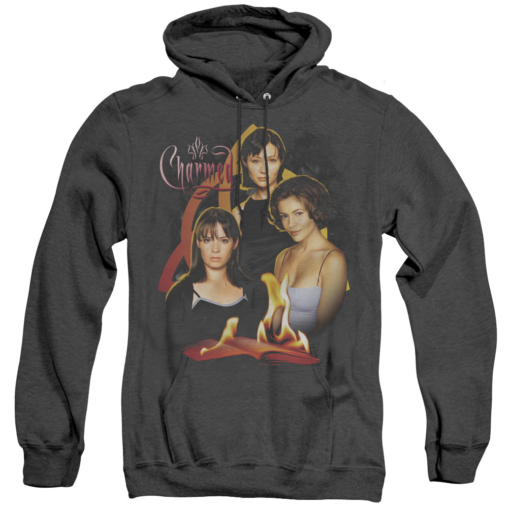 Charmed Original Three Mens Heather Hoodie Black Officially Licensed