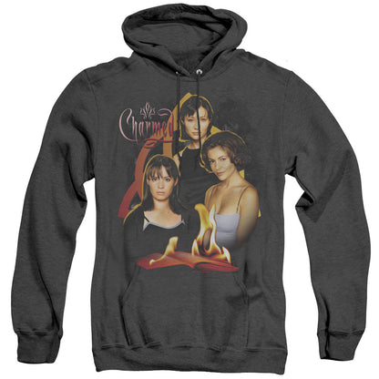 Charmed Original Three Mens Heather Hoodie Black Officially Licensed