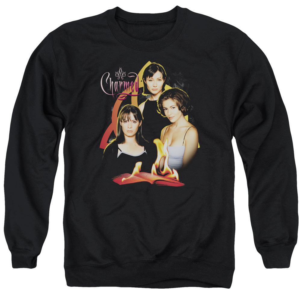 Charmed Original Three Mens Crewneck Sweatshirt Black Officially Licensed