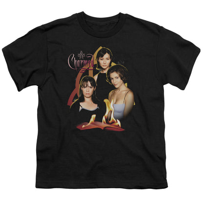 Charmed Original Three Kids Youth T Shirt Black Officially Licensed