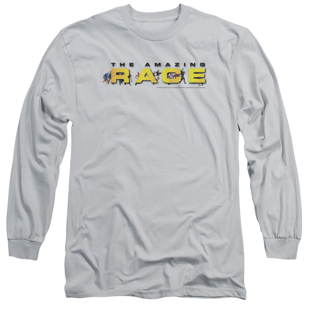 Amazing Race Running Logo Mens Long Sleeve Shirt Silver