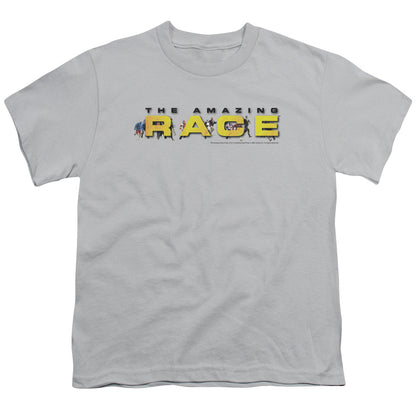 Amazing Race Running Logo Kids Youth T Shirt Silver