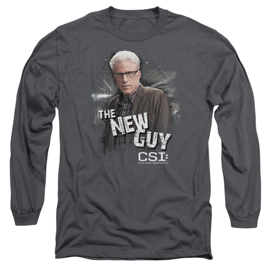 Csi The New Guy Mens Long Sleeve Shirt Charcoal Officially Licensed Officially Licensed