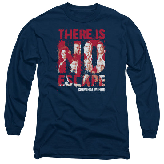 Criminal Minds No Escape Mens Long Sleeve Shirt Navy Officially Licensed Officially Licensed