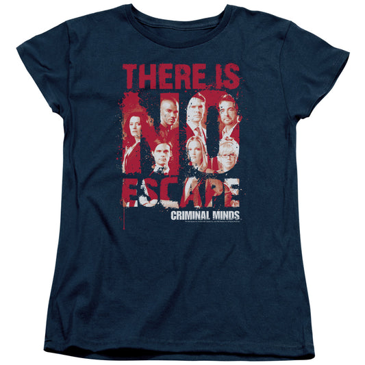 Criminal Minds No Escape Womens T Shirt Navy Officially Licensed
