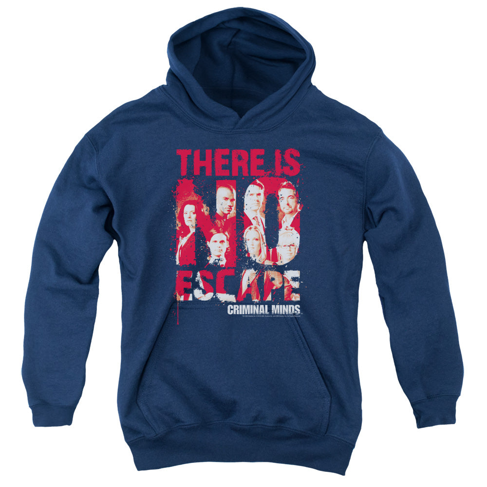 Criminal Minds No Escape Kids Youth Hoodie Navy Officially Licensed