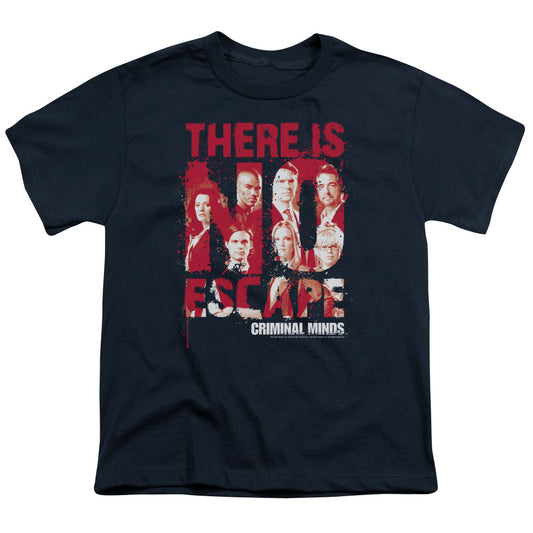 Criminal Minds No Escape Kids Youth T Shirt Navy Officially Licensed