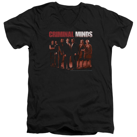 Criminal Minds the Crew Mens Slim Fit V-Neck T Shirt Black Officially Licensed