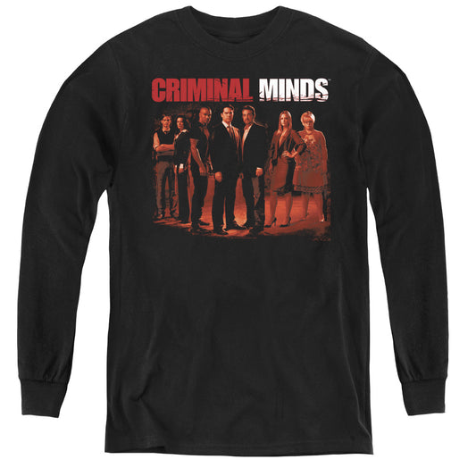 Criminal Minds the Crew Long Sleeve Kids Youth T Shirt Black Officially Licensed