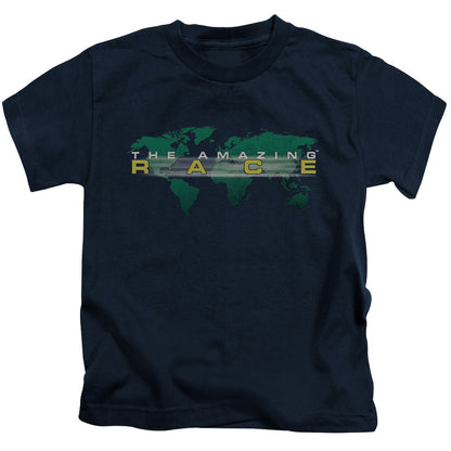 Amazing Race Around the World Juvenile Kids Youth T Shirt Navy