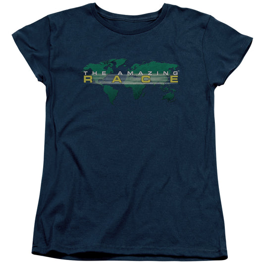 Amazing Race Around the World Womens T Shirt Navy