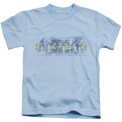 Amazing Race in the Clouds Juvenile Kids Youth T Shirt Light Blue