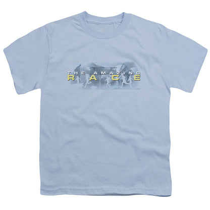 Amazing Race in the Clouds Kids Youth T Shirt Light Blue