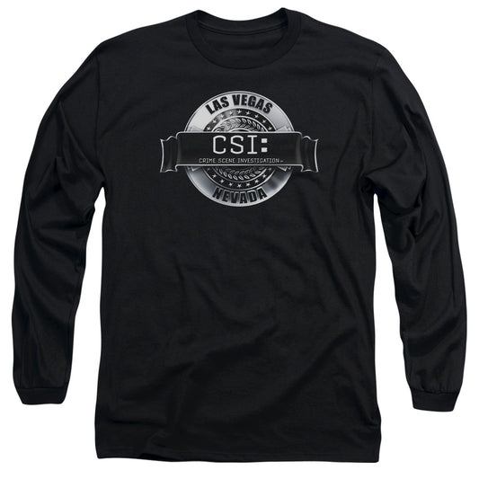 Csi Rendered Logo Mens Long Sleeve Shirt Black Officially Licensed Officially Licensed