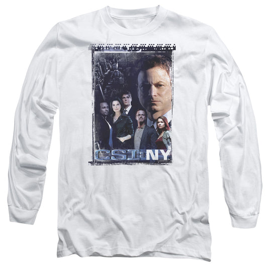 Csi Ny Watchful Eye Mens Long Sleeve Shirt White Officially Licensed Officially Licensed