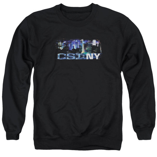 Csi Ny Never Rests Mens Crewneck Sweatshirt Black Officially Licensed