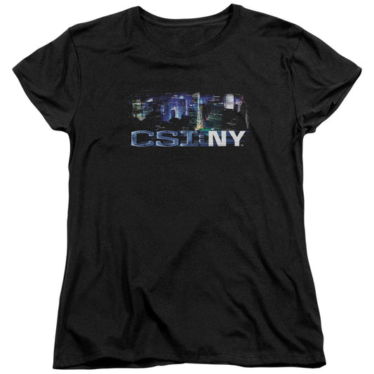 Csi Ny Never Rests Womens T Shirt Black Officially Licensed