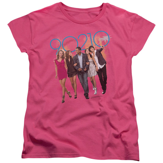 90210 Walk Down the Street Womens T Shirt Hot Pink