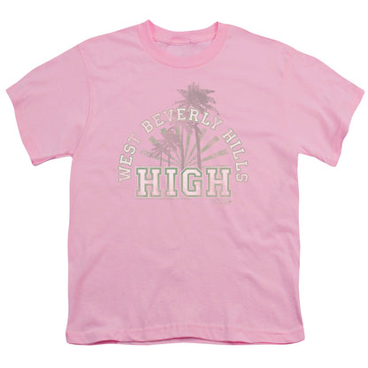 90210 West Beverly Hills High Kids Youth T Shirt Pink