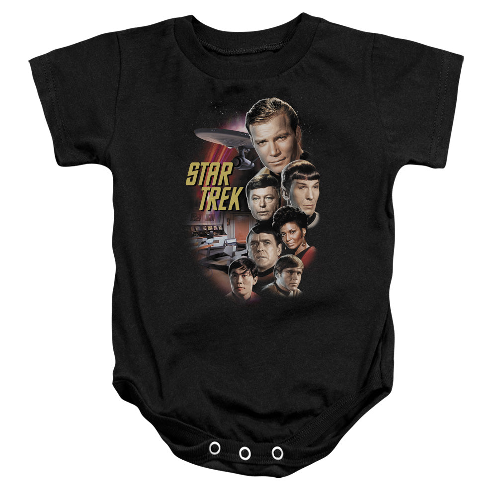 Star Trek Original the Classic Crew Infant Baby Snapsuit Black