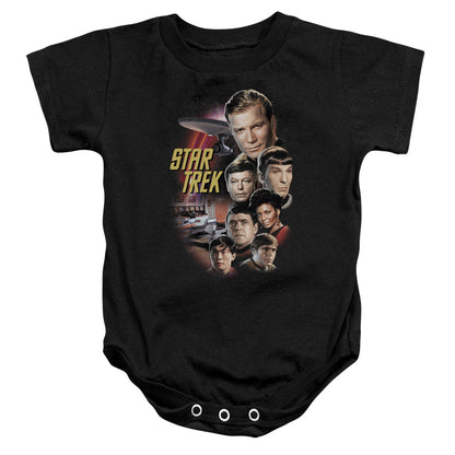 Star Trek Original the Classic Crew Infant Baby Snapsuit Black