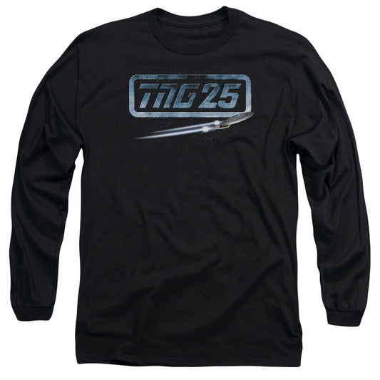 Star Trek Tng 25 Enterprise Mens Long Sleeve Shirt Black Officially Licensed Officially Licensed