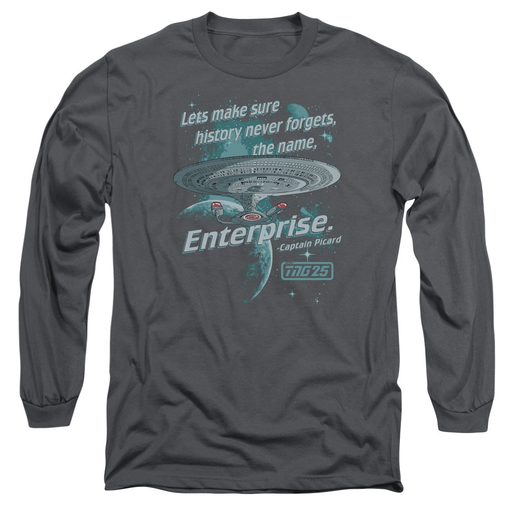 Star Trek Never Forget Mens Long Sleeve Shirt Charcoal Officially Licensed Officially Licensed