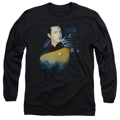 Star Trek Data 25Th Mens Long Sleeve Shirt Black Officially Licensed Officially Licensed