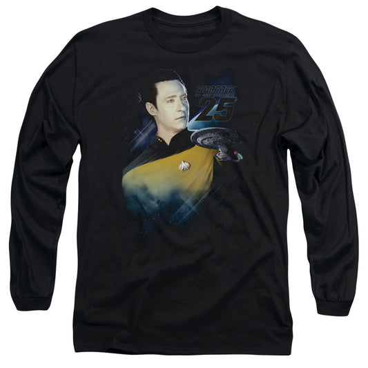 Star Trek Data 25Th Mens Long Sleeve Shirt Black Officially Licensed Officially Licensed