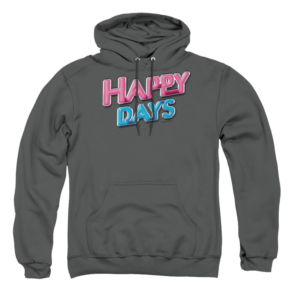Happy Days Happy Days Logo Mens Hoodie Charcoal Officially Licensed