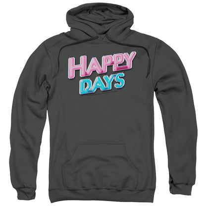 Happy Days Happy Days Logo Mens Hoodie Charcoal Officially Licensed