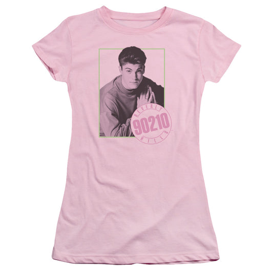 90210 David Junior Sheer Cap Sleeve Womens T Shirt Pink