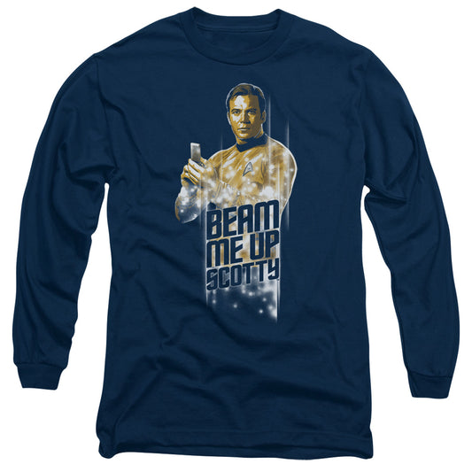 Star Trek Beam Me Up Mens Long Sleeve Shirt Navy Officially Licensed Officially Licensed